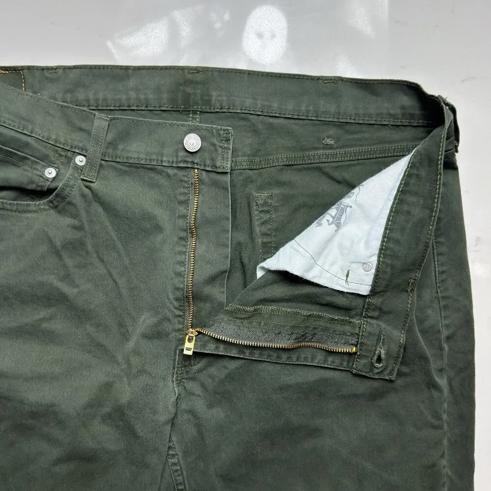 Levi's 514 Straight Jeans Mens 40x32 Olive Green Denim Pants